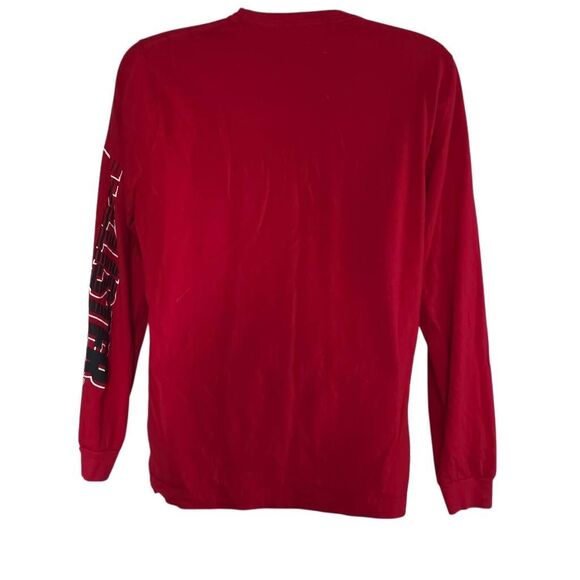 Hollister Men's Size Large Red Black White Logo Long Sleeve T-Shirt - Picture 4 of 5